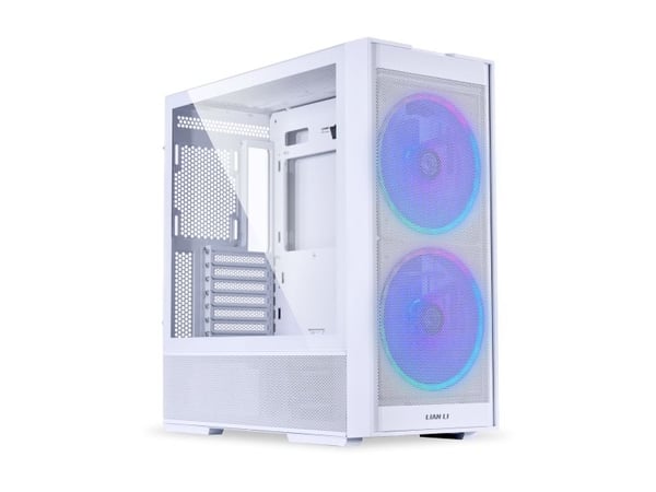 Lian Li 206 - Mid tower - ATX - sidepanel med vindu (herdet glass) - ingen strømforsyning (ATX) - hvit - USB/lyd