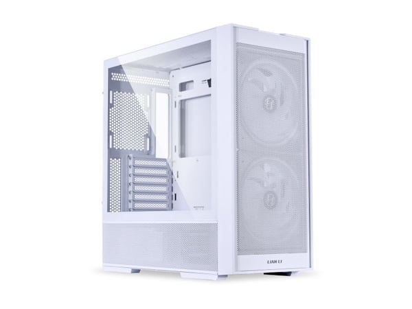 Lian Li 206 - Mid tower - ATX - sidepanel med vindu (herdet glass) - ingen strømforsyning (ATX) - hvit - USB/lyd