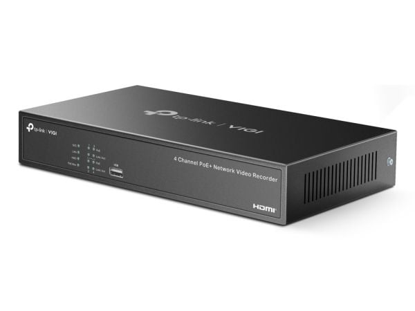 TP-Link VIGI NVR1004H-4P-2TB, 4 kanavaa, 3840 x 2160 pikseliä, 720p, 1080p, 2160p, 3840x2160,1920x1080, 1680x1050, 1440x900, 1280x1024, 1024x768, 1...