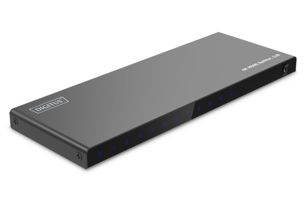 Digitus DS-55338, HDMI, 8x HDMI, 3840 x 2160 pikseliä, musta, Metalli, 4K Ultra HD
