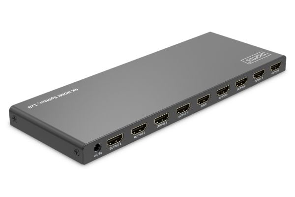 Digitus DS-55338, HDMI, 8x HDMI, 3840 x 2160 pikseliä, musta, Metalli, 4K Ultra HD