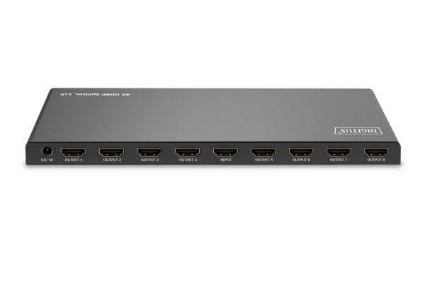 Digitus DS-55338, HDMI, 8x HDMI, 3840 x 2160 pikseliä, musta, Metalli, 4K Ultra HD
