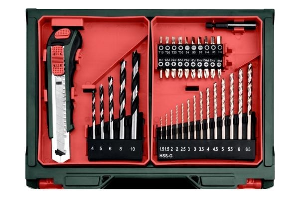 Metabo PowerMaxx SB Basic Set, Boremaskin med pistolgrep, Nøkkelløs, 1 cm, 1400 RPM, 1,8 cm, 1 cm