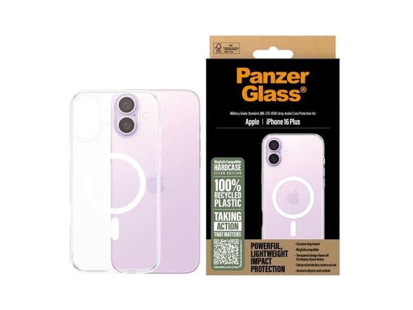 PanzerGlass HardCase - Baksidedeksel for mobiltelefon - MagSafe-samsvar - polykarbonat, termoplast-polyuretan (TPU) - hvit, gjennomsiktig - for App...