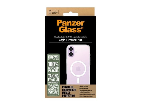 PanzerGlass HardCase - Baksidedeksel for mobiltelefon - MagSafe-samsvar - polykarbonat, termoplast-polyuretan (TPU) - hvit, gjennomsiktig - for App...