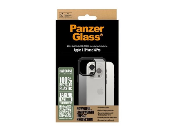 PanzerGlass ® HardCase Transparent iPhone 16 Pro, Suojus, Apple, Apple - iPhone 16 Pro, Läpinäkyvä