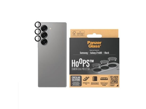 PanzerGlass ® Hoops® Camera Lens Protector Black Samsung Galaxy Z Fold6, Samsung, Samsung - Galaxy Z Fold6, Asennus kuivana, Naarmuuntumisenkestävä...