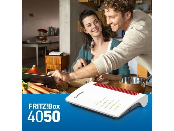 FRITZ!Box 4050 - Trådløs ruter 3-portssvitsj - 1GbE - Wi-Fi 6 - Dobbeltbånd - VoIP-telefonadapter (DECT)