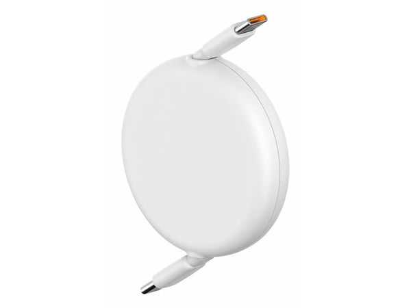 Baseus Free2Draw - USB-kabel - 24 pin USB-C (hann) til 24 pin USB-C (hann) - 1 m - tilbaketrekkbar, ultratynn, Fast Charging up to 100W - hvit