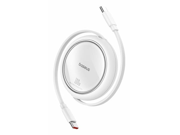 Baseus Free2Pull, 1 m, USB C, USB C, 0,48 Gbit/s, Valkoinen