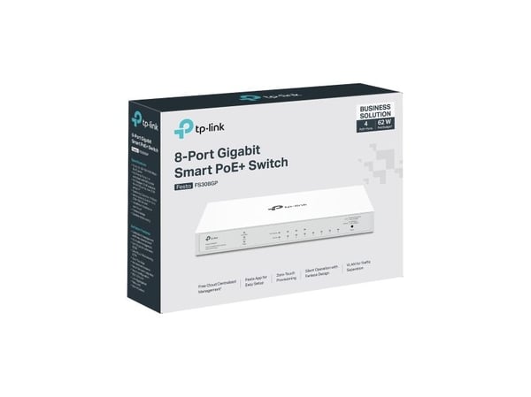 TP-Link FESTA FS308GP, Håndtert, Gigabit Ethernet (10/100/1000), Strøm over Ethernet (PoE), Rack-montering