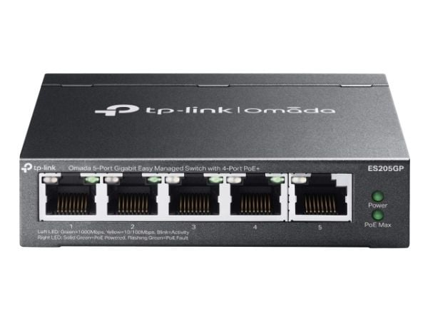 TP-Link Omada ES205G Network Switch Managed Gigabit Ethernet (10/100/1000) Svart
