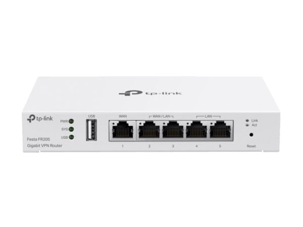 TP-Link Festa FR205, Ethernet WAN, 10 Gigabit Ethernet, 100 Gigabit Ethernet, Gigabit Ethernet, Valkoinen