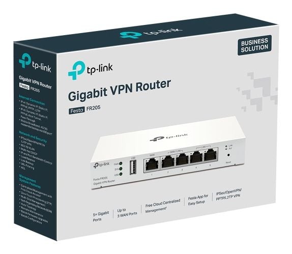 TP-Link Festa FR205, Ethernet WAN, 10 Gigabit Ethernet, 100 Gigabit Ethernet, Gigabit Ethernet, Hvit