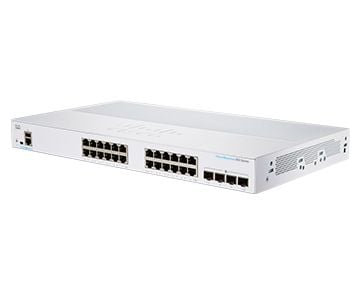 Cisco Business 350 Series CBS350-24T-4X - Switch - L3 - Styrt - 24 x 10/100/1000 + 4 x 10 Gigabit SFP+ - rackmonterbar - gjenfabrikert