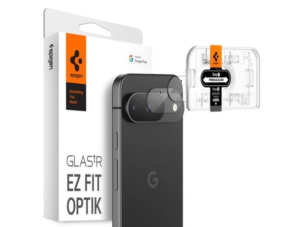 Spigen GLAS.tR EZ Fit Optik, Google, Google Pixel 9 (2024), Støvresistent, Ripebestandig, Gjennomsiktig, 2 stykker