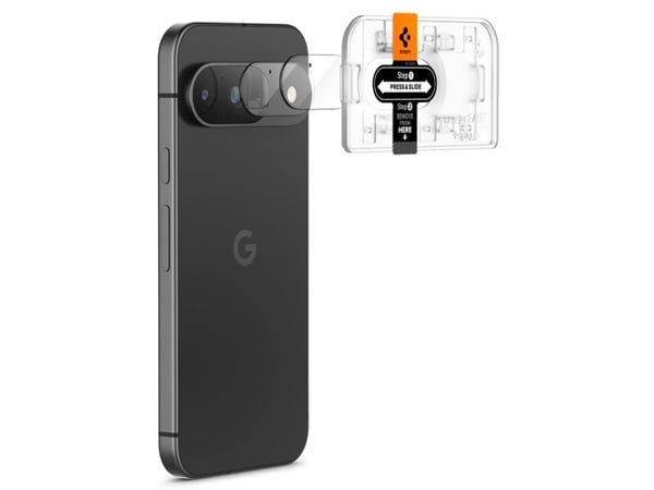 Spigen GLAS.tR EZ Fit Optik, Google, Google Pixel 9 (2024), Støvresistent, Ripebestandig, Gjennomsiktig, 2 stykker