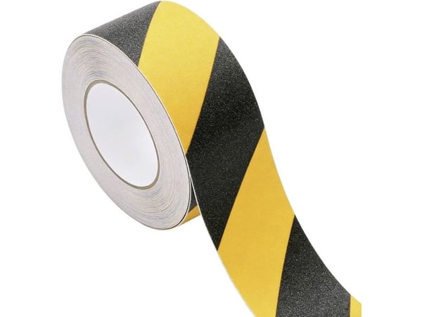Sklihemmende tape Conrad Components Sugo svart/gul 5 m x 50 mm (1 rull)