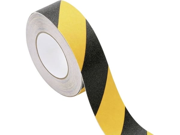 TOOLCRAFT ANST255M-YB sklisikker tape Sugo sort/gul (L x B) 5 m x 25 mm (1 stk)