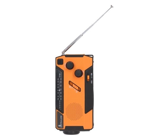 EXTRALINK SOLCELLE NØDRADIOSVEIV DYNAMO POWERBANK 4000MAH MED LOMMELYKT SOS SR-4000