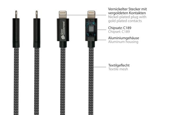 Good Connections USB 2.0-lade- og datakabel for iPhone/iPad/iPod USB-A-plugg til Lightning - Den høykvalitets og offisielt Apple-sertifiserte Light...