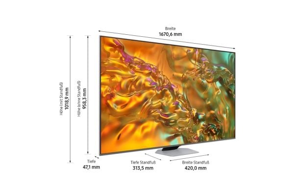 Samsung Q80D GQ75Q80DATXZG, 190,5 cm (75"), 3840 x 2160 piksler, QLED, Smart TV, Wi-Fi, Sølv