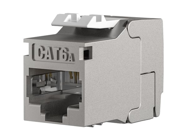 Keystone-modul RJ45 Cat6a STP, Slim, Shortbody, metall