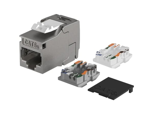 Keystone-modul RJ45 Cat6a STP, Slim, Shortbody, metall
