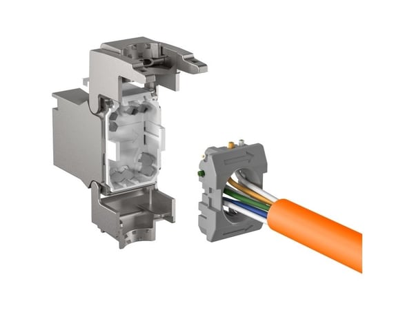 Keystone-modul RJ45 Cat6a STP, Slim, Shortbody, metall