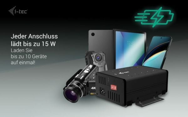 i-tec CACHRGHUB10C, Sisätila, AC, 12 V, musta