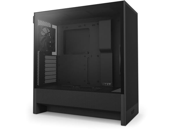 NZXT H series H5 Flow - Mid tower - utvidet ATX (E-ATX) - sidepanel med vindu (herdet glass) - ingen strømforsyning - svart - USB/lyd