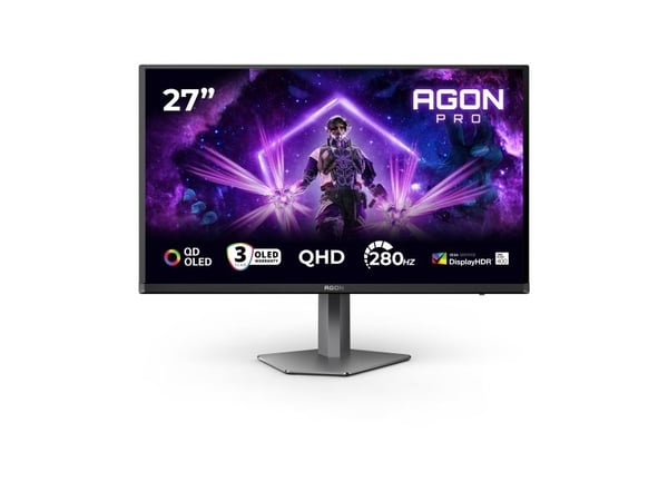 AOC AGON PRO AG276QZD2, 240 Hz, 67,8 cm (26,7"), 2560 x 1440 piksler, Quad HD, QD-OLED, 0,03 ms, Grå