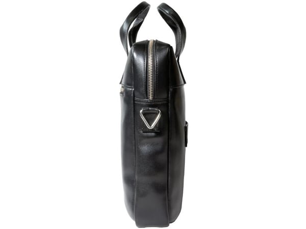 Exacompta Exative laptopveske i skinn (lomme for laptop opptil 14" 35x25x2,5 cm) veskestørrelse 39x29x5 cm - svart kuskinn