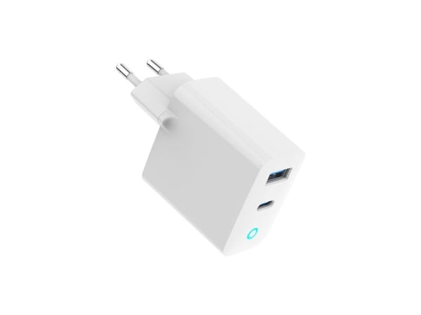 Gembird GEMBIRD lader Rask USB GaN lader 2-ports 30W USB Type-C + USB-A LED hvit