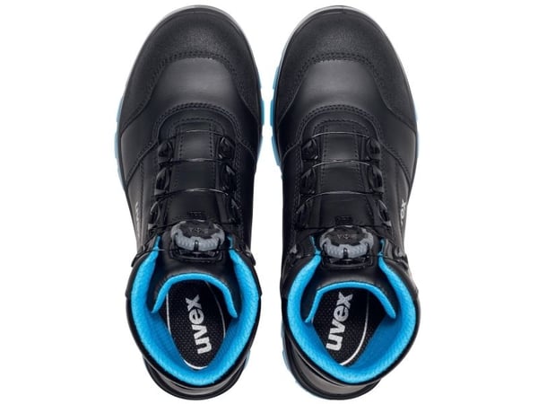 Uvex xenova BOA S1P, Unisex, Voksen, Vernestøvler, Sort, Blå, ESD, S1P, Hurtigsnører