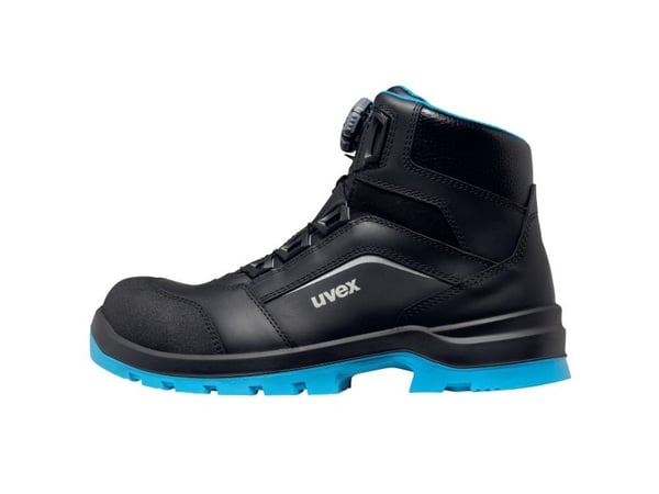 Uvex xenova BOA S1P, Unisex, Voksen, Vernestøvler, Sort, Blå, ESD, S1P, Hurtigsnører