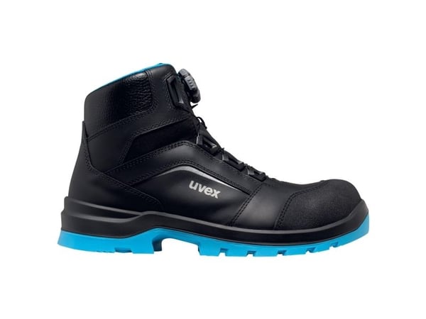 Uvex xenova BOA S1P, Unisex, Voksen, Vernestøvler, Sort, Blå, ESD, S1P, Hurtigsnører