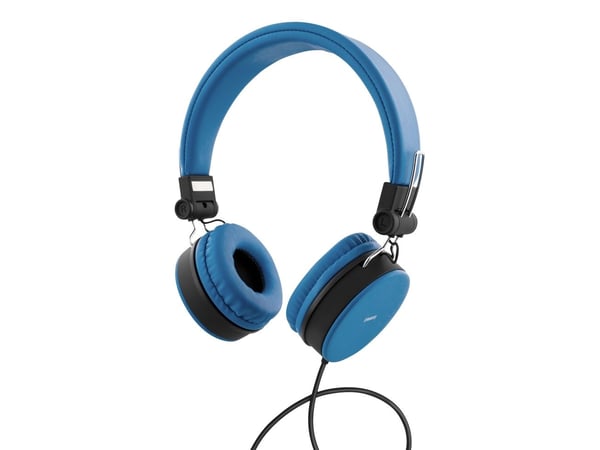Streetz HL-W201, Koblet med ledninger (ikke trådløs), 20 - 20000 Hz, Samtaler/musikk, 160 g, Hodesett, Blå