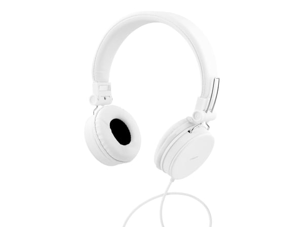 Streetz HL-W203, Koblet med ledninger (ikke trådløs), 20 - 20000 Hz, Samtaler/musikk, 160 g, Hodesett, Hvit