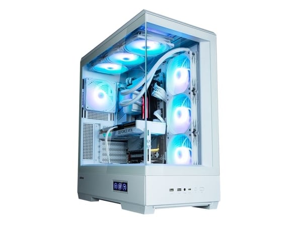 Zalman P50 DS White, Midi Tower, PC, Hvit, ATX, Micro ATX, Mini-ITX, Plast, Stål, Herdet glass, Multi