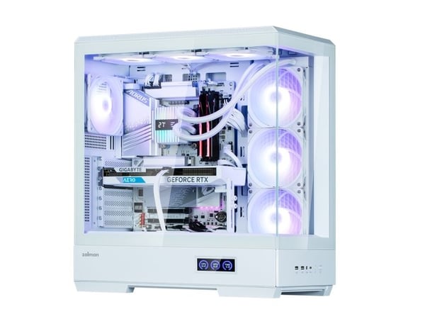 Zalman P50 DS White, Midi Tower, PC, Hvit, ATX, Micro ATX, Mini-ITX, Plast, Stål, Herdet glass, Multi