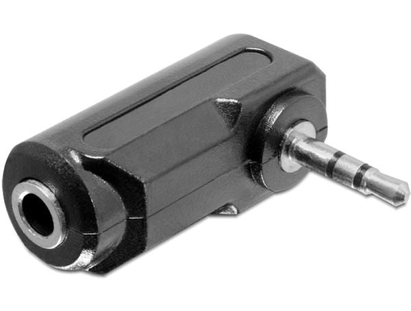 Delock - Audioadapter - stereomikrojakk hann til mini-phone stereo 3.5 mm hunn - svart - vinkelkontakt