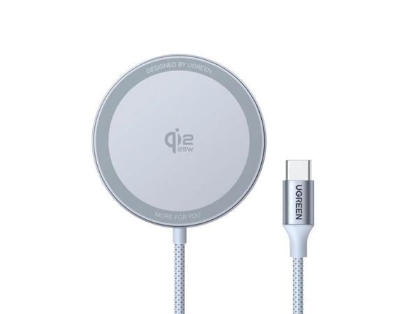 Ugreen MagFlow, Auto, USB, Langaton lataaminen, Harmaa