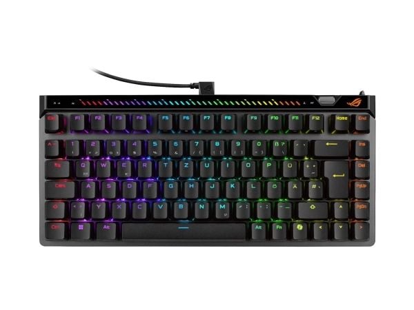 ASUS ROG Falchion Ace 75 HE, 75%, Koblet med ledninger (ikke trådløs), USB, Magnetic-mechanical key switch, RGB LED, Svart