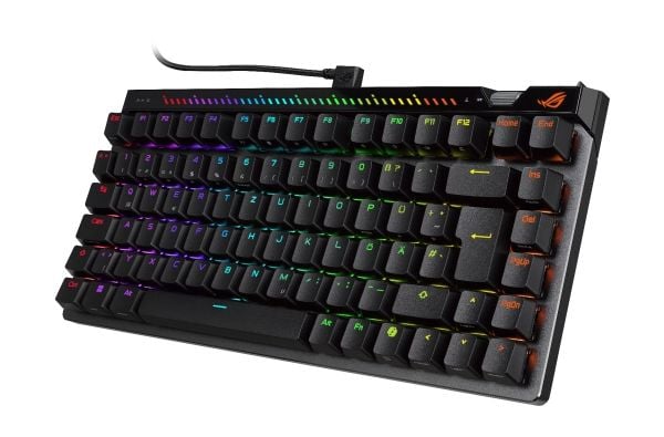 ASUS ROG Falchion Ace 75 HE, 75%, Koblet med ledninger (ikke trådløs), USB, Magnetic-mechanical key switch, RGB LED, Svart