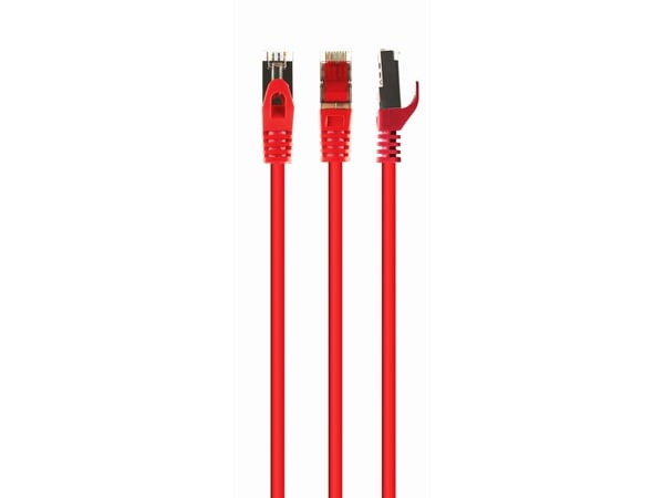 Cablexpert - Koblingskabel - RJ-45 (hann) til RJ-45 (hann) - 6.2 mm - S/FTP - CAT 6a - halogenfri, formstøpt, uten hindringer, flertrådet - rød
