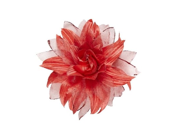 Hårklips med rød blomst