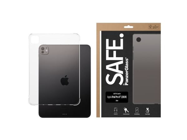 SAFE. by PanzerGlass - Baksidedeksel for nettbrett - 100 % resirkulert termoplastisk polyuretan (TPU) - gjennomsiktig - for Apple 11-inch iPad Pro ...