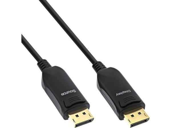InLine® DisplayPort 2.1 AOC-kabel, UHBR, svart, 40m