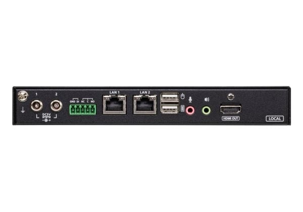 ATEN CN9850 - KVM-svitsj - fjernstyrt delt tilgang, enkeltport, 4K, HDMI - 4 x KVM port(s) - 1 lokalbruker - rackmonterbar